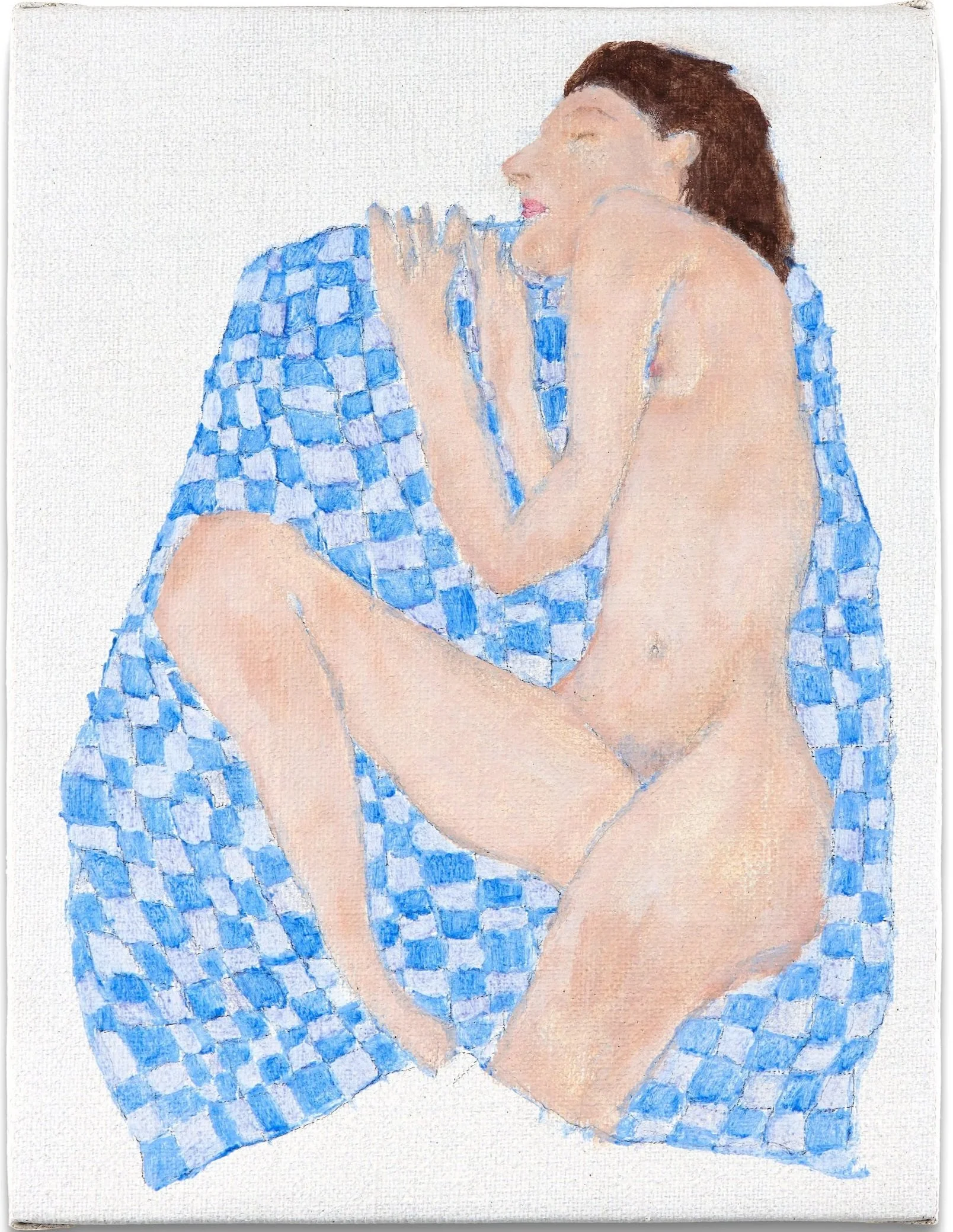  I fell asleep again.     Oil on prepared linen over panel.&nbsp;  11 1/2 x 8 3/4 in. 29 x 22 cm.  2025. 