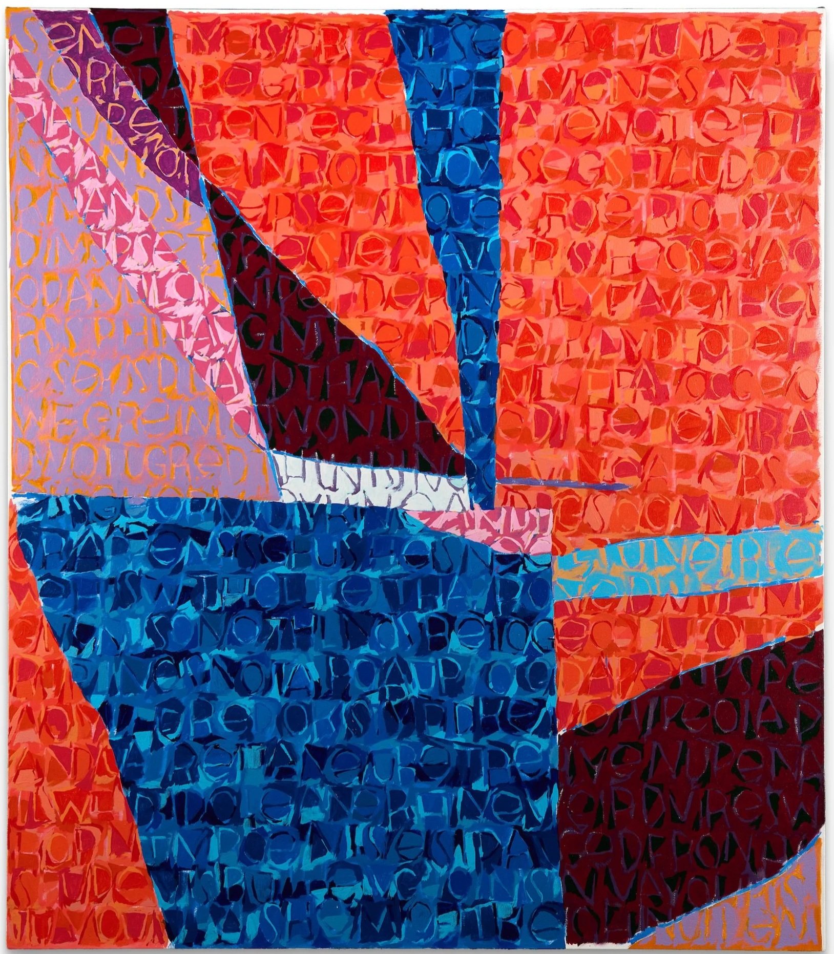  There’s no secret fold within my feeling.    Oil and oil pastel on canvas.&nbsp;  61 x 53 in. 155 x 135 cm.  2026.  