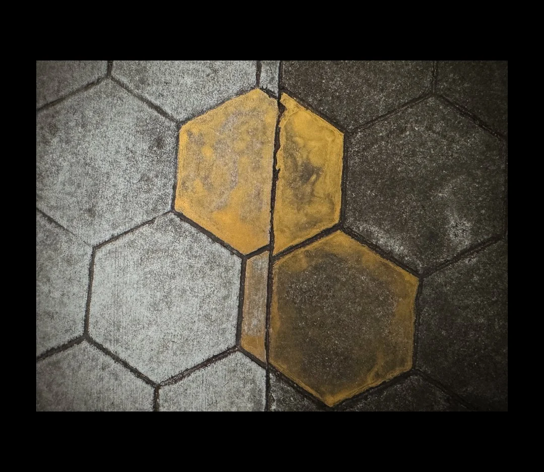  iPhone photograph, giclée print, gold gouache   ©Nancy Mims  