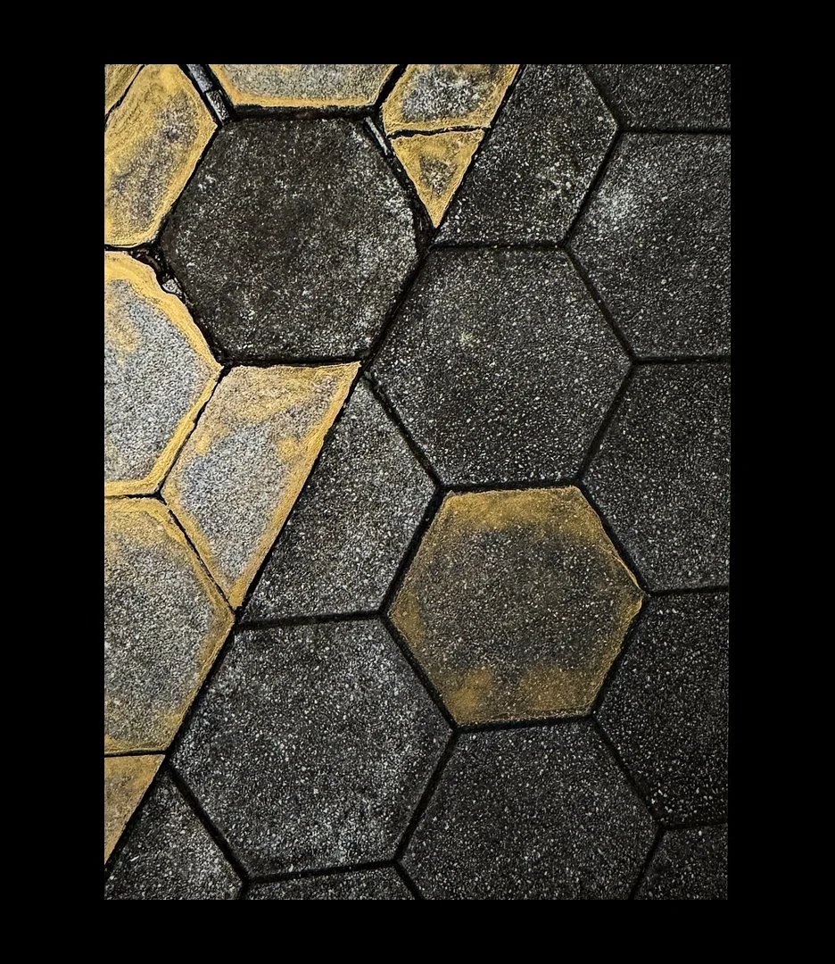  iPhone photograph, giclée print, gold gouache   ©Nancy Mims  