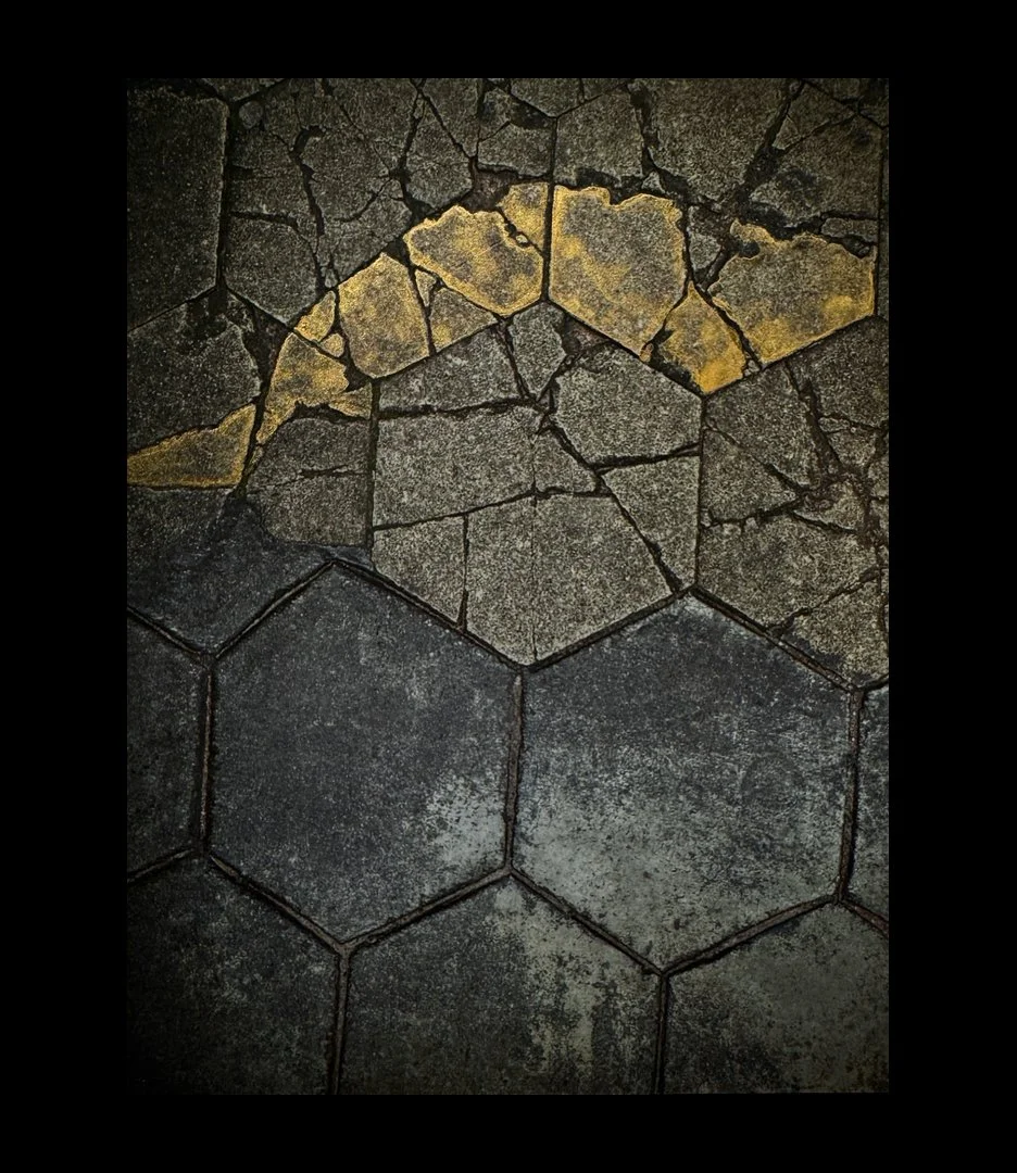  iPhone photograph, giclée print, gold gouache   ©Nancy Mims  