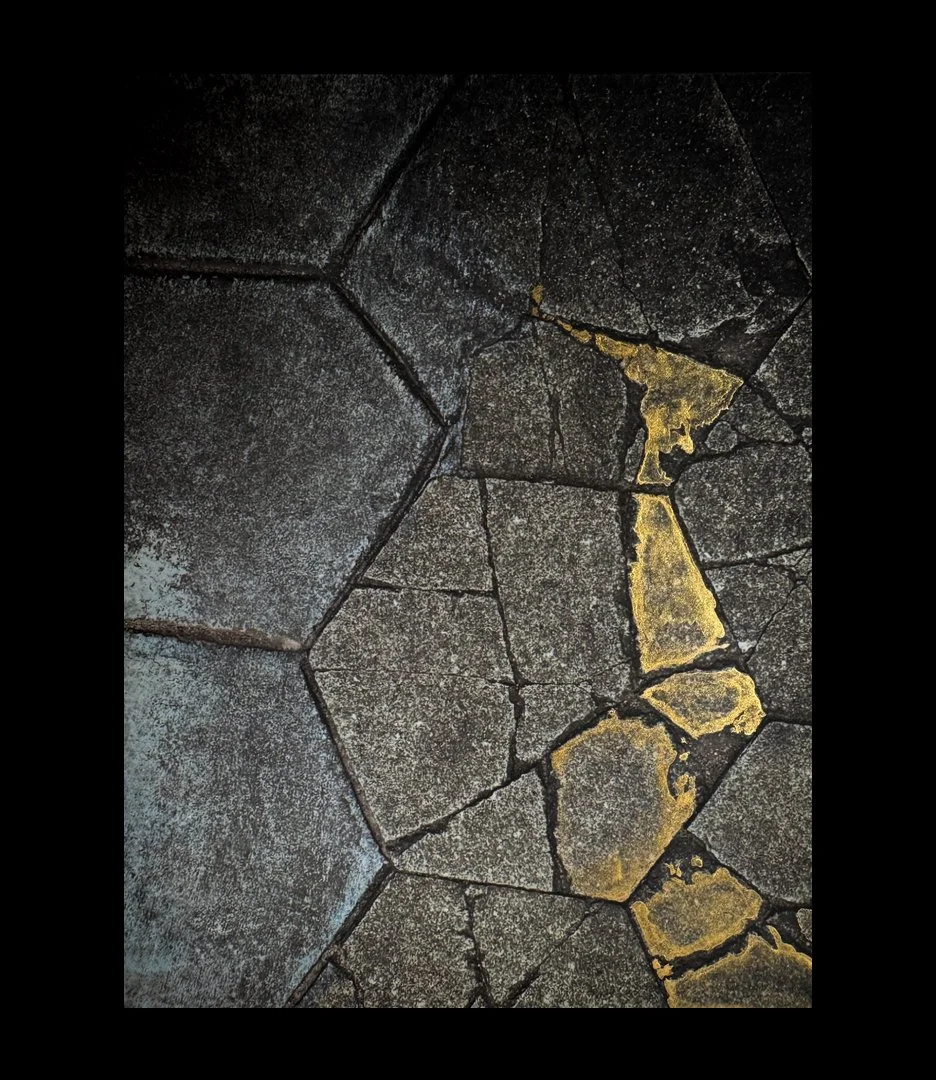  iPhone photograph, giclée print, gold gouache   ©Nancy Mims  