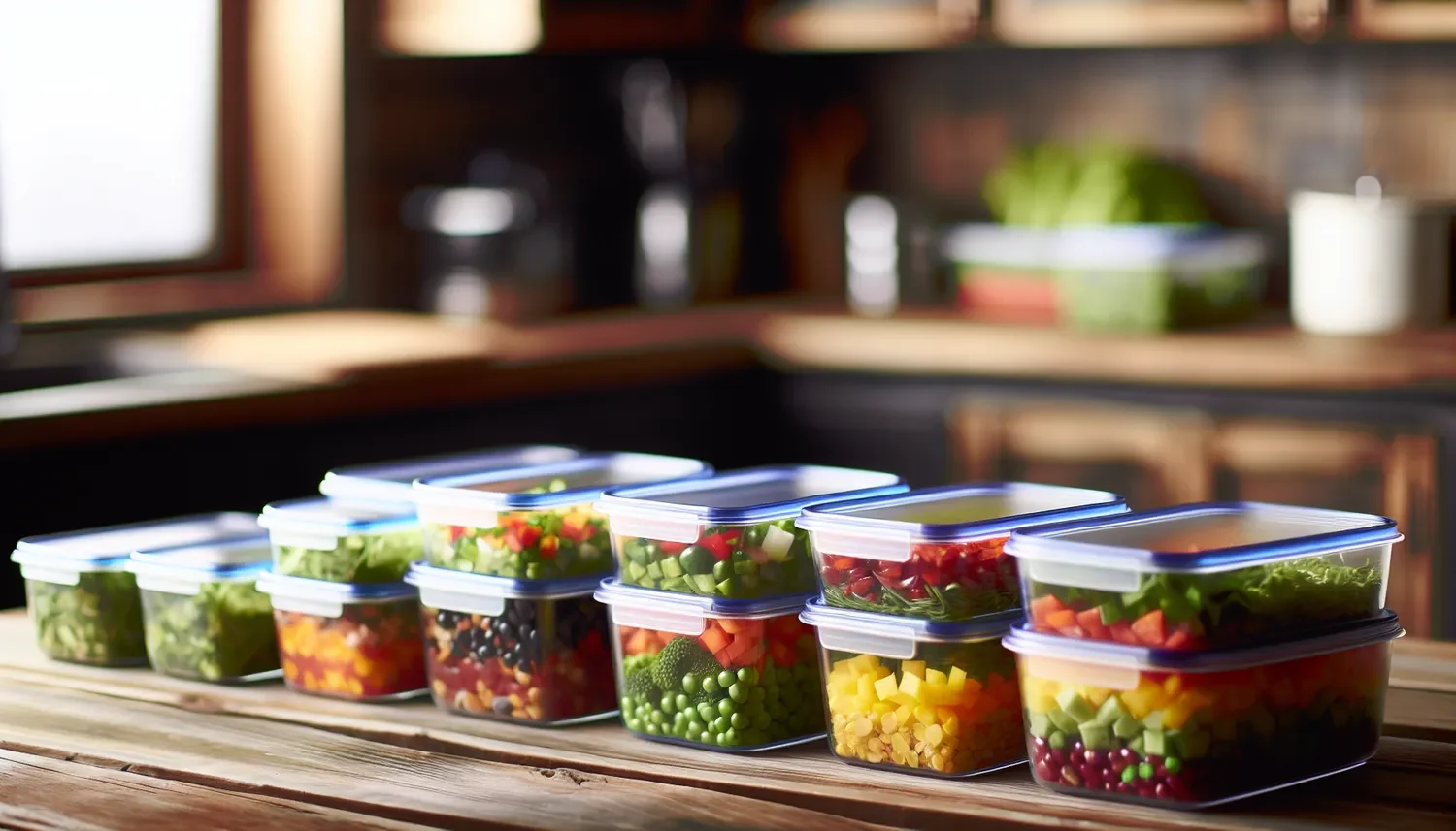 stylized image of meal prep in containers