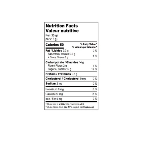 nutritional facts panel for banana smoothie bites