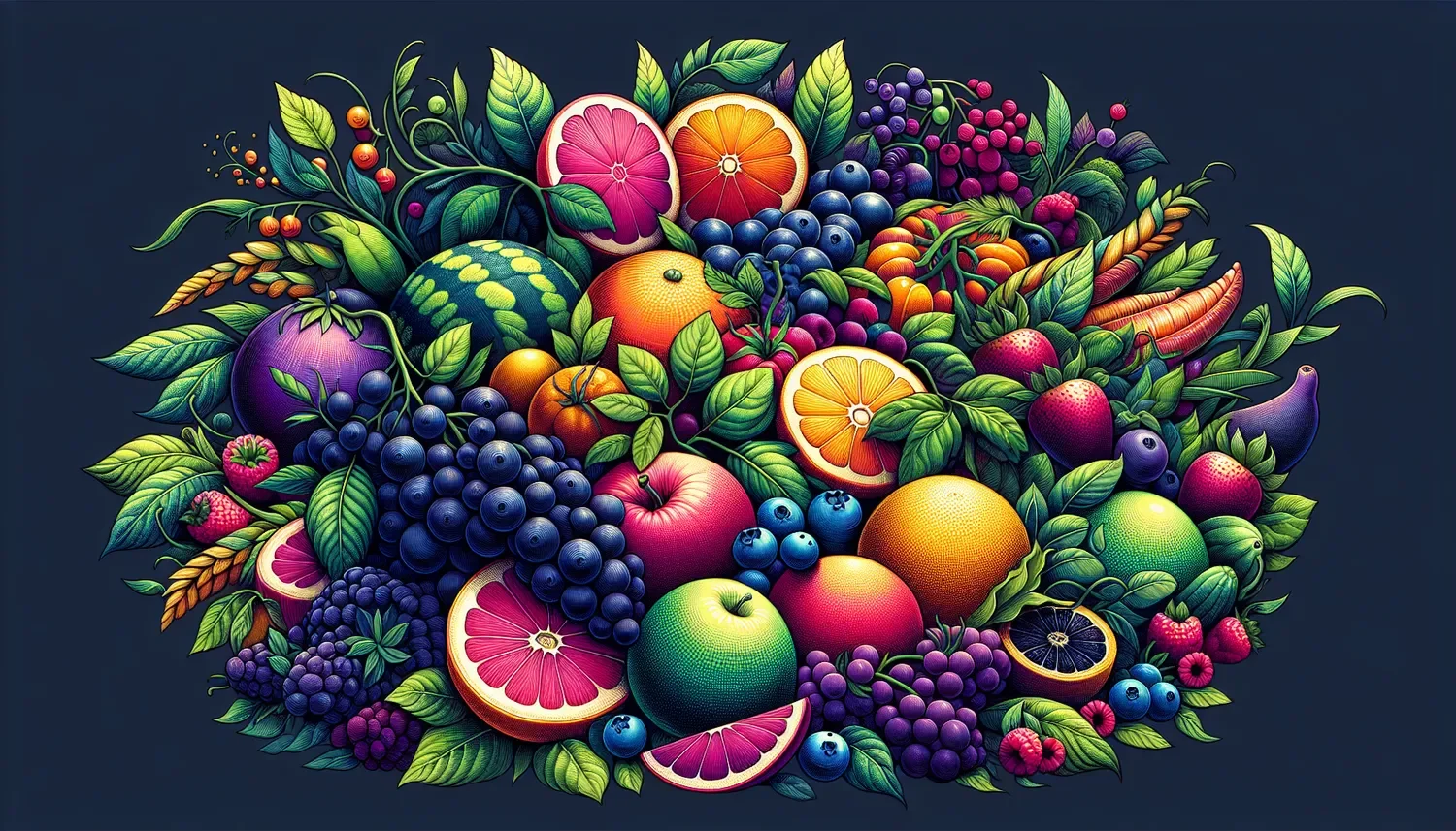 stylized fruits and vegetables that contain quercetin