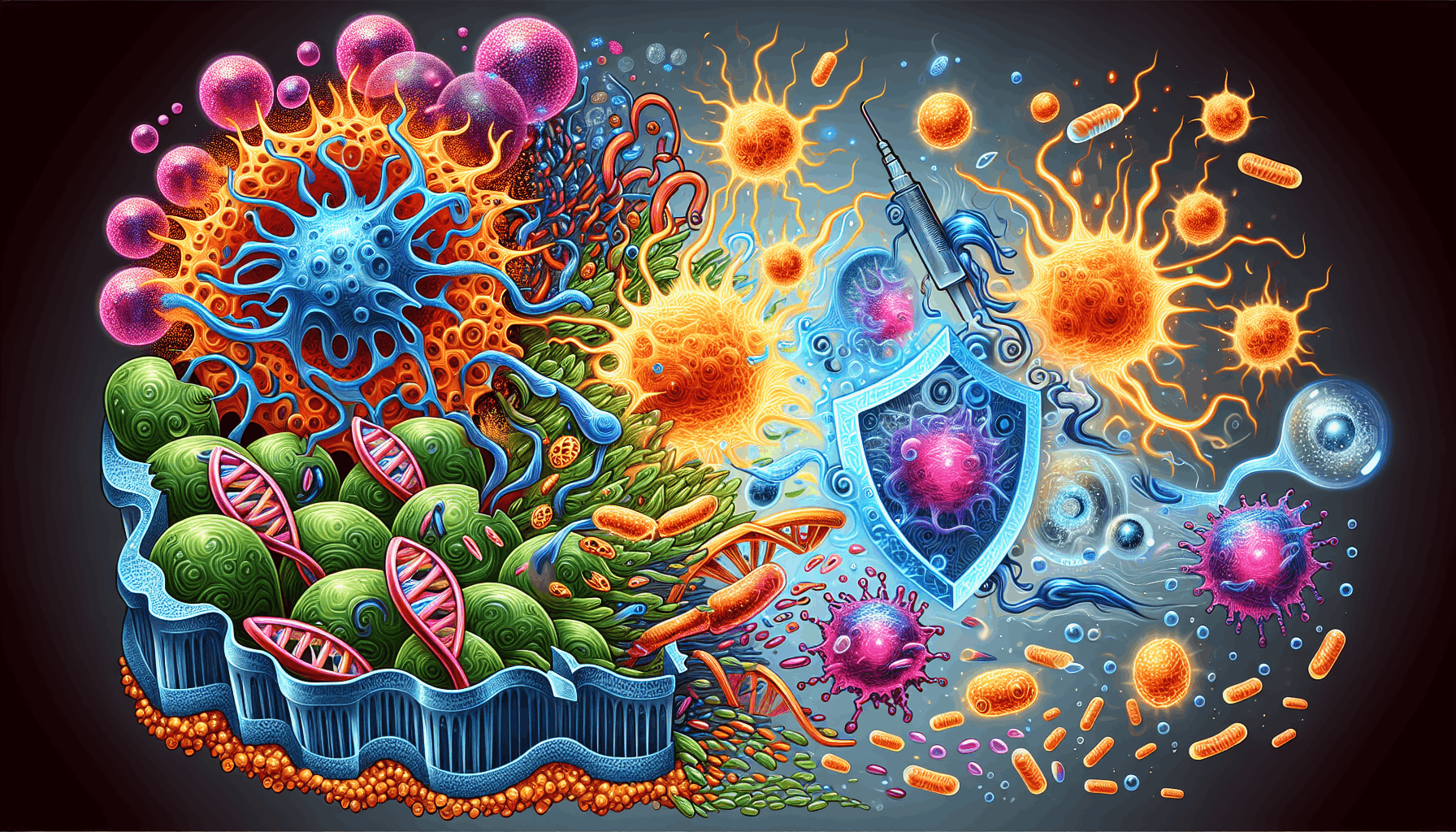 An illustration of oxidative stress mechanisms at the cellular level
