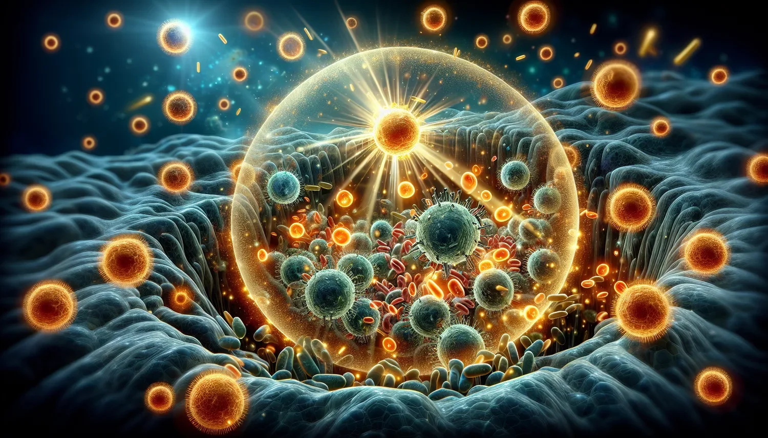 stylized antioxidant sphere representing immune funactions