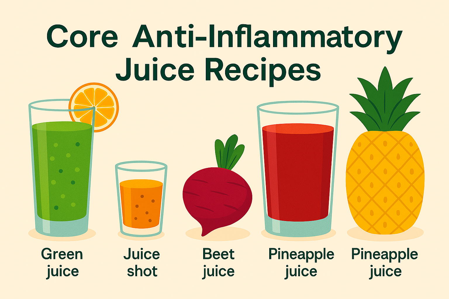 A variety of anti-inflammatory juices to support your well-being