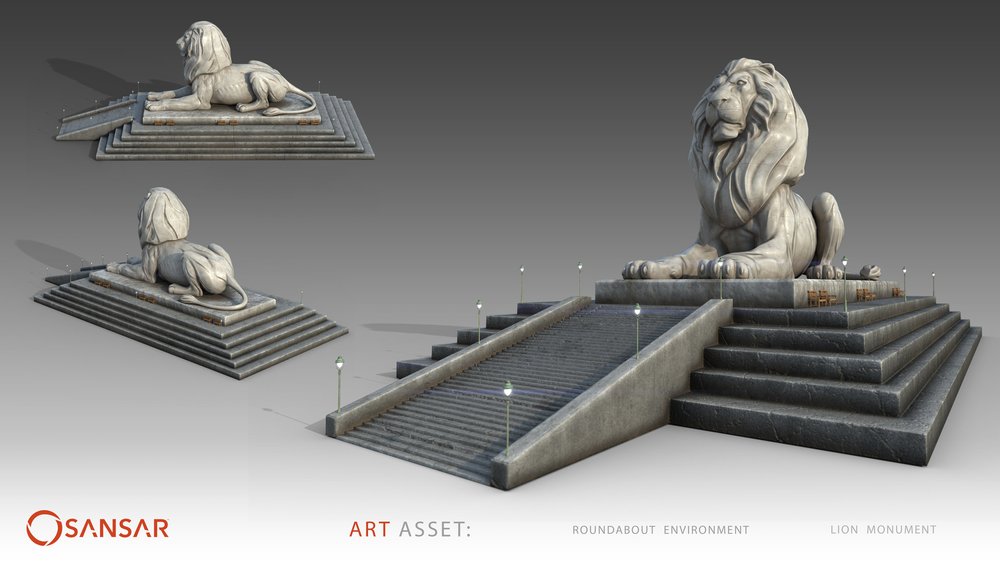 Roundabout Lion Statue