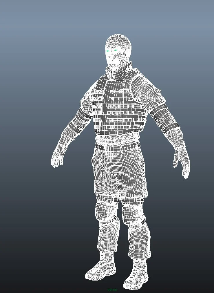 Soldier — Front Wireframe