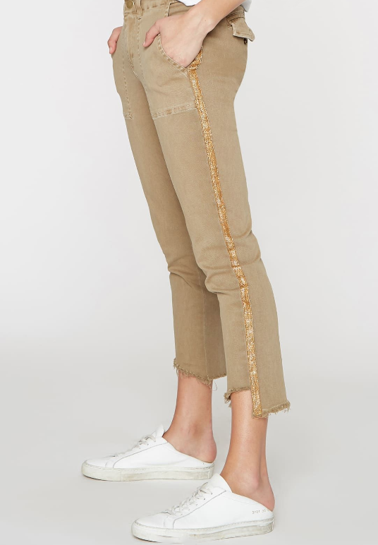 PAM & GELA - OFF SET PANT WITH GOLD STRIPES