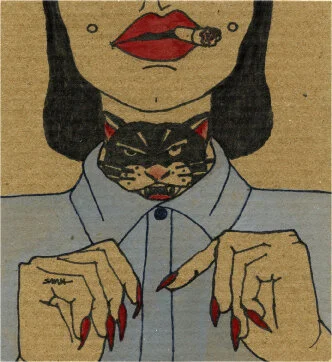 Dapper - Marker, Ink and Gouache on Cardboard. 2018