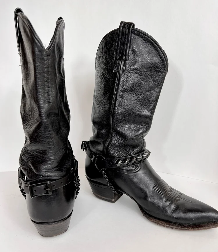 【NONCODE】Torach leather strap boots Splattered Boot Straps — Sarah M. Holm - Art - Clothing