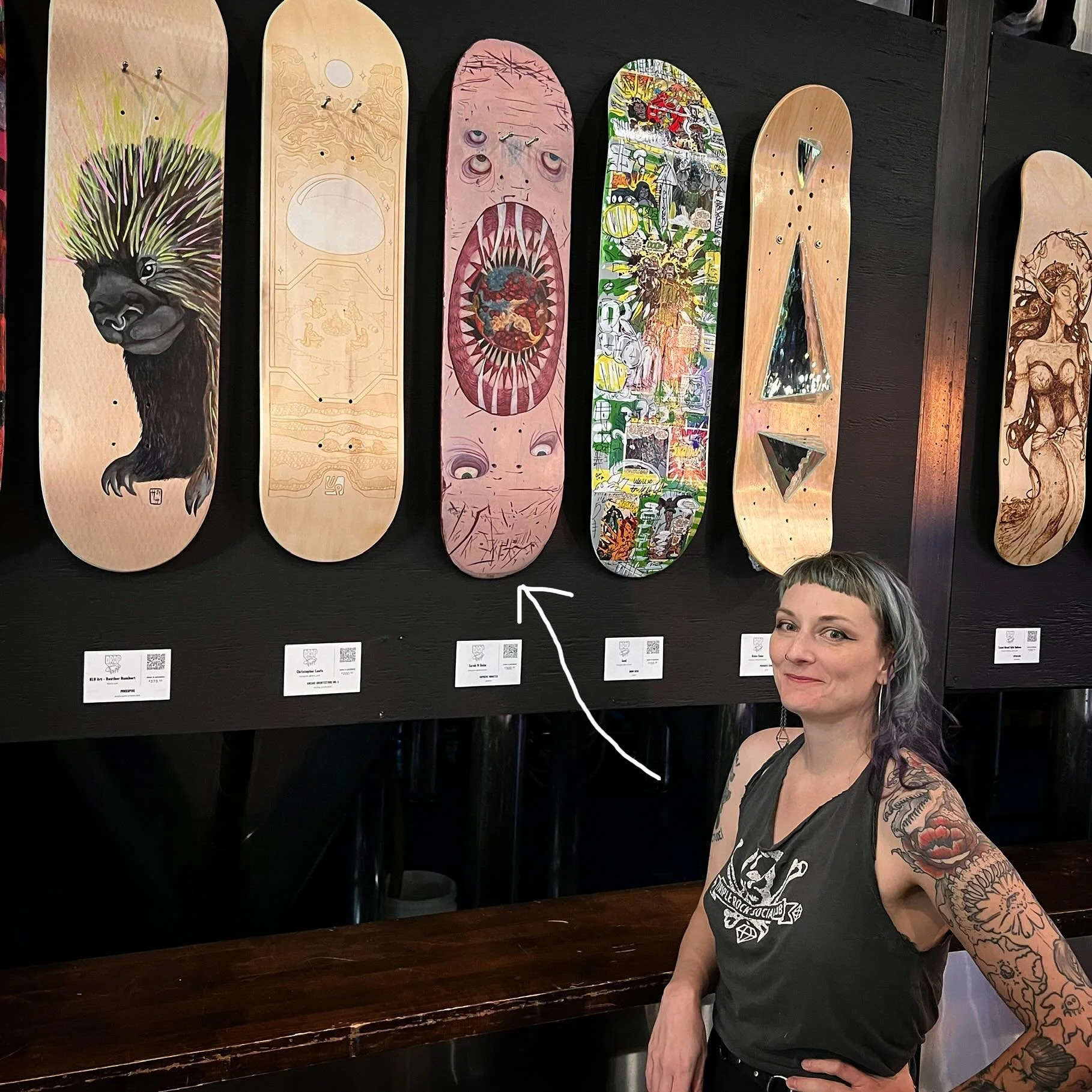 Visited Modist to take another look at all the skateboard art. Checking it out on a chill weekday allowed me to really get close and spend some time looking at all the art. Highly recommend!! It&rsquo;s on view through September 21st.

Here&rsquo;s m