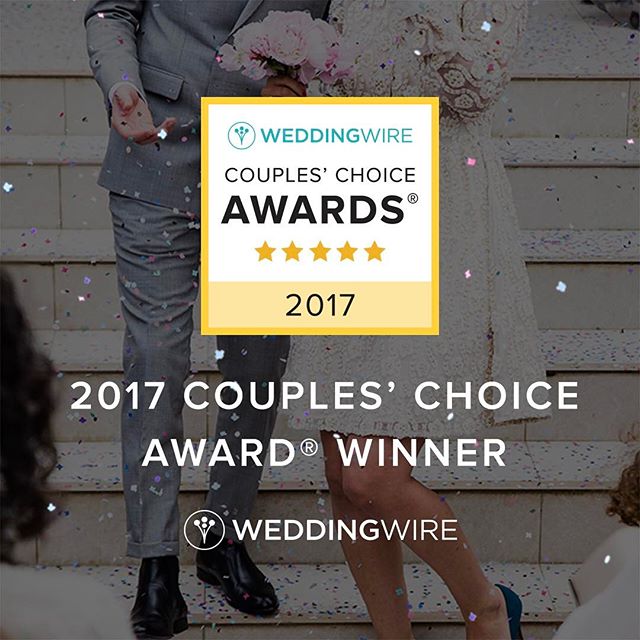 A little late to the celebration but we are SO incredibly honored to have received the 2017 Couples Choice Award!!!! AH! 🎉😄🎊Elated to be recognized in the top 5% of wedding professionals nationwide by our couples and by @weddingwire. Thank you to 