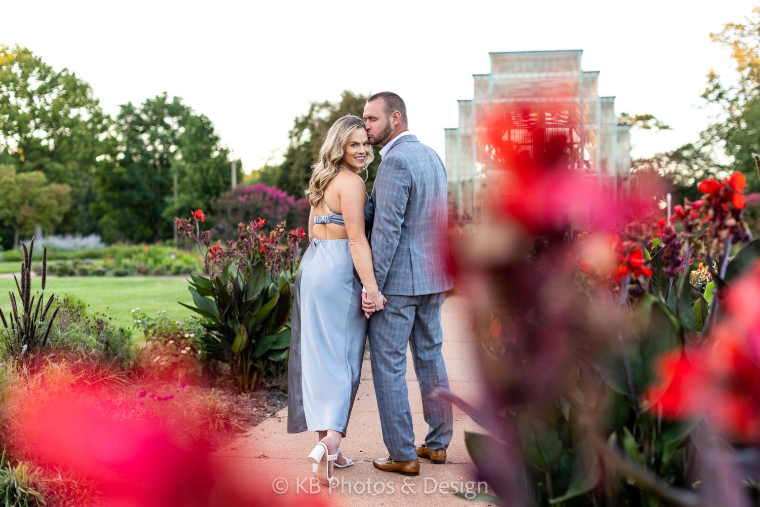 Taylor Drew engagement photography at St Louis Missouri STL Jewel Box in Forest Park with best engagement wedding photographer KB Photos and Design of St. Louis Chesterfield Missouri