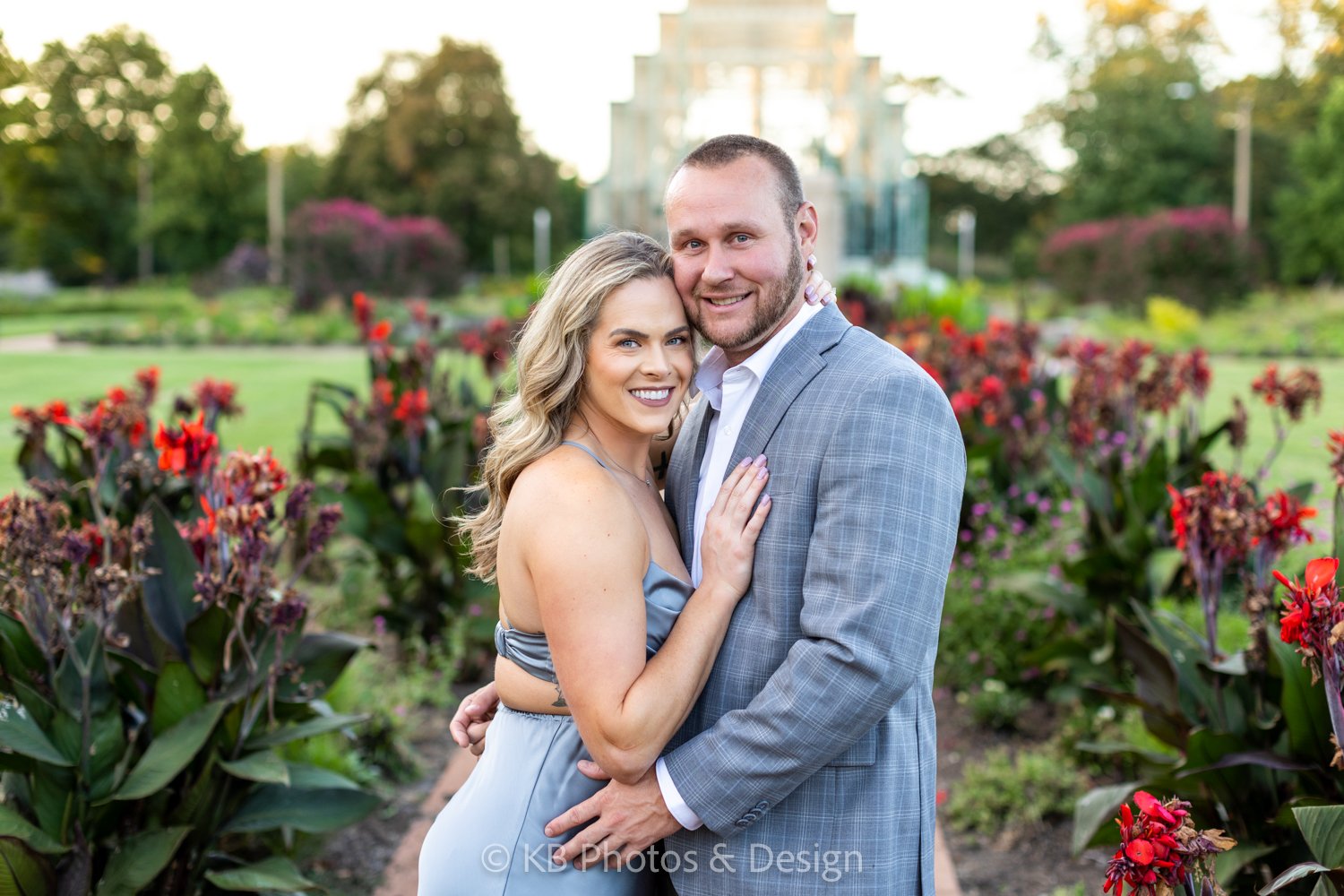 Taylor Drew engagement photography at St Louis Missouri STL Jewel Box in Forest Park with best engagement wedding photographer KB Photos and Design of St. Louis Chesterfield Missouri