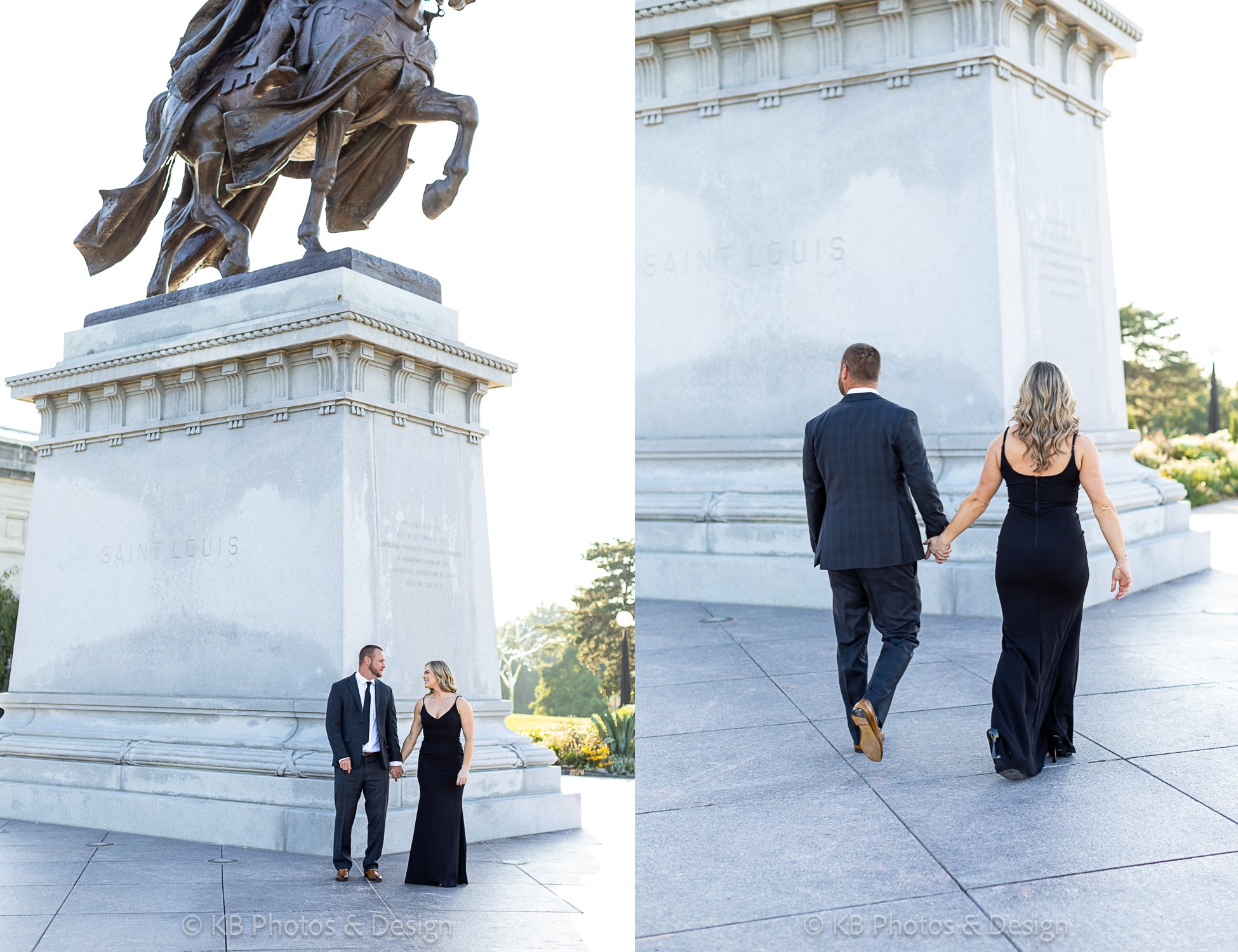 Taylor Drew engagement photography at St Louis Missouri STL Art Museum in Forest Park with best engagement wedding photographer KB Photos and Design of St. Louis Chesterfield Missouri