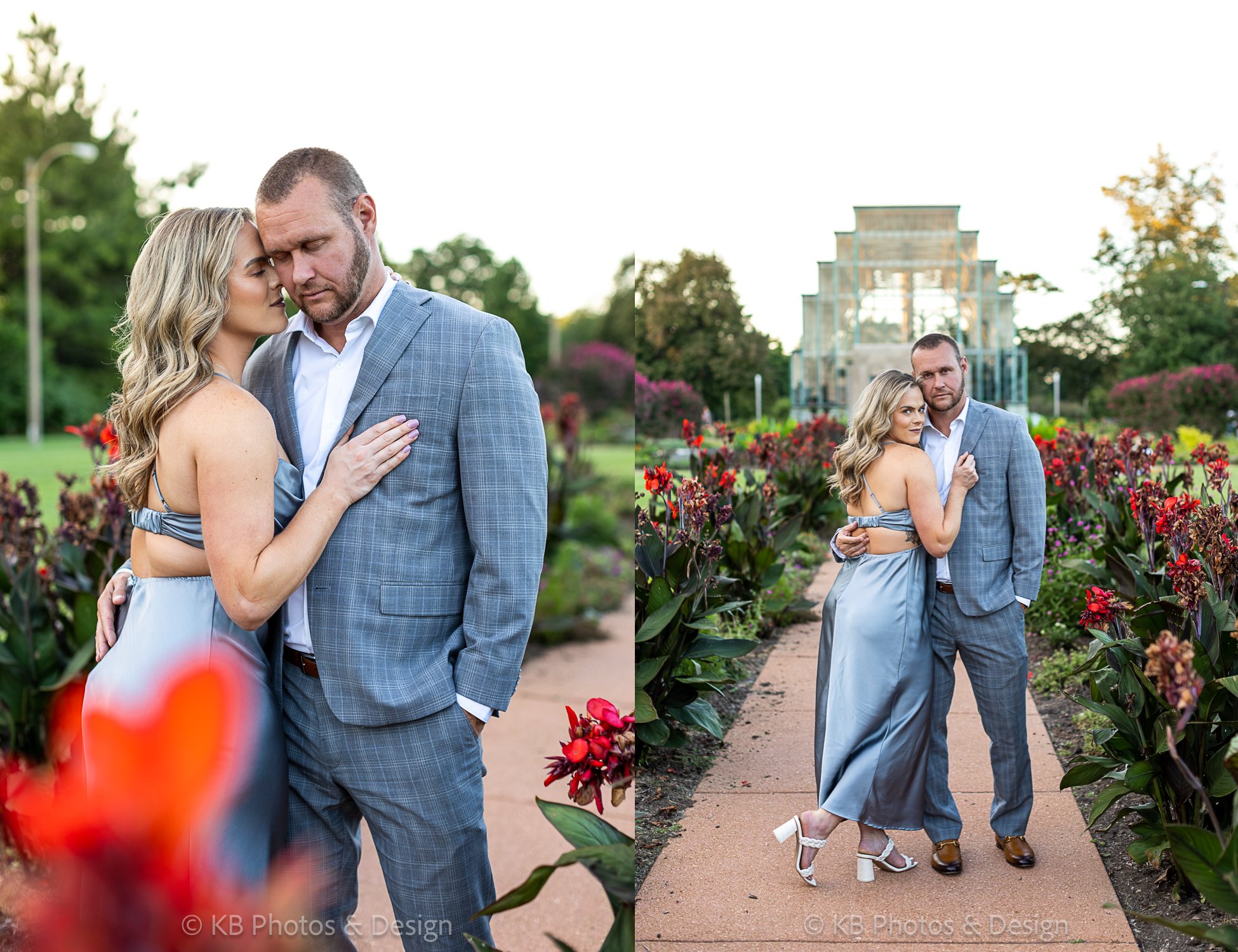 Taylor Drew engagement photography at St Louis Missouri STL Jewel Box in Forest Park with best engagement wedding photographer KB Photos and Design of St. Louis Chesterfield Missouri