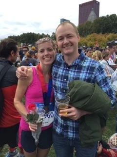 Kim, with a friend, after the race.