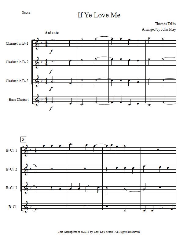 If Ye Love Me-Three Clarinets and One Bass Clarinet-Score.jpg