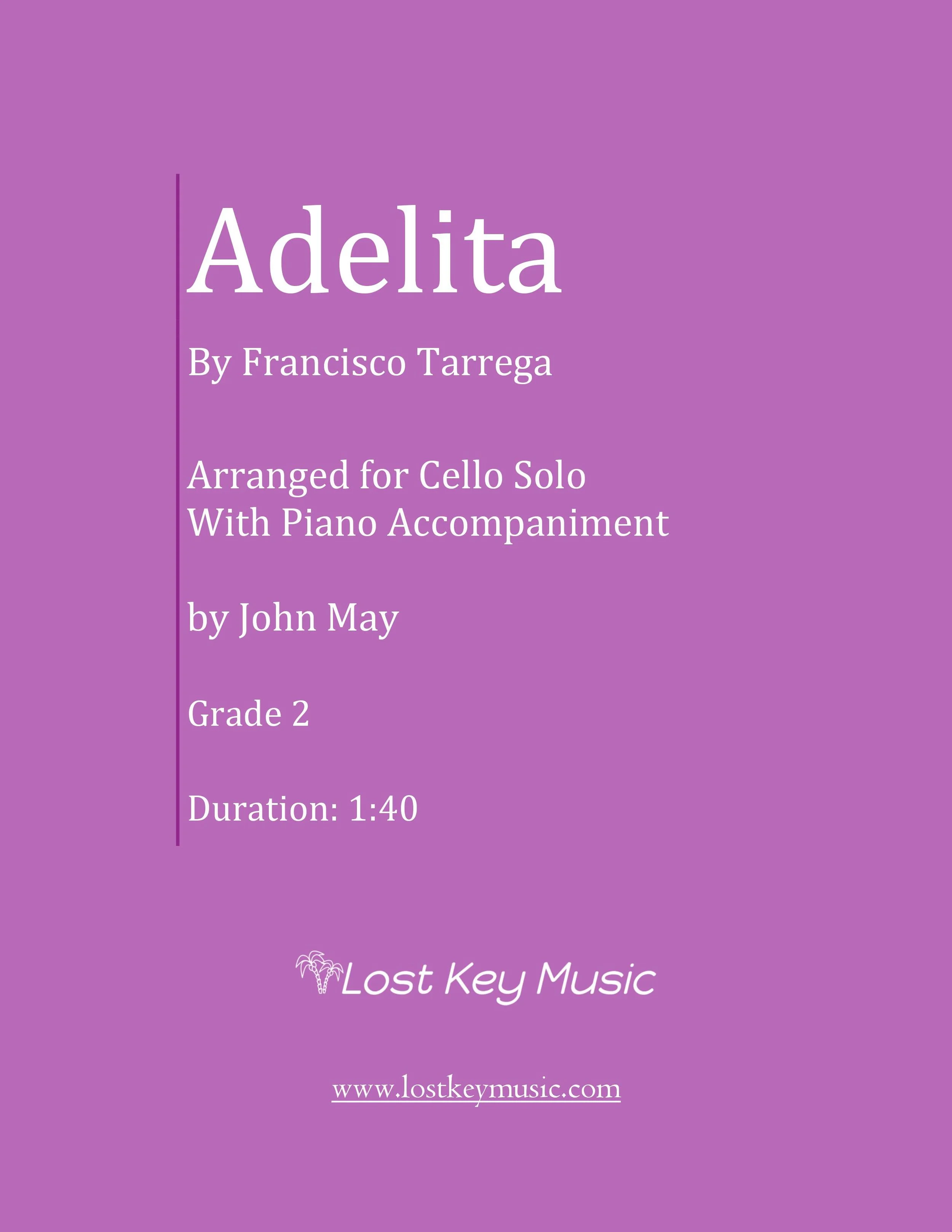 Adelita-Cello Solo With Piano Accompaniment (Digital Download)