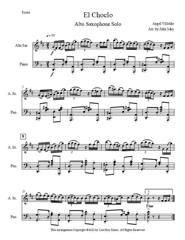 El Choclo-Alto Saxophone Solo-Score Sample.jpg