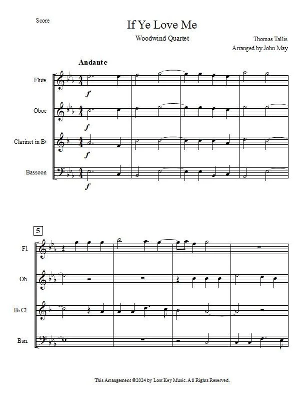 If Ye Love Me-Woodwind Quartet-Score Sample.jpg