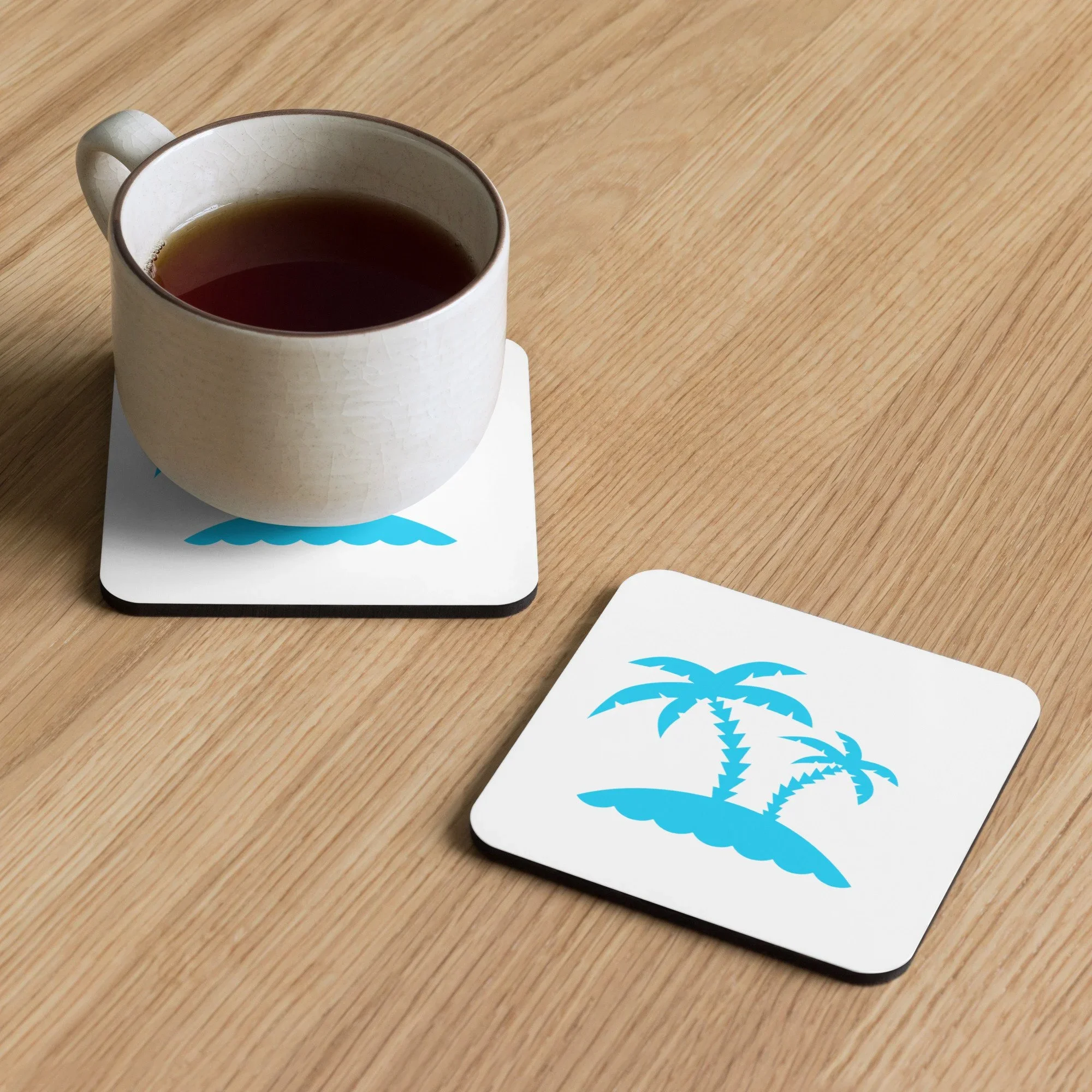 Tropical Island Cork-Back Coaster.webp