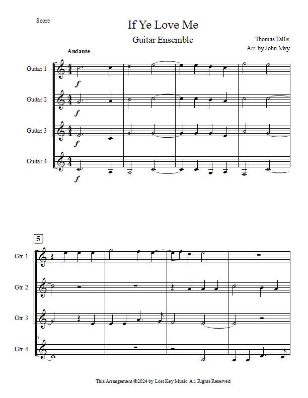 If Ye Love Me-Guitar Ensemble-Score Sample.jpg