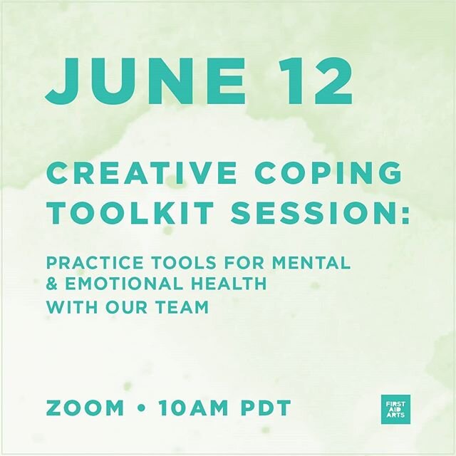 Tomorrow we continue our Creative Coping Toolkit Sessions at 10am PDT. We will be focusing on using arts based responses for grief. 
A lot has been going on in our city, our nation and around the globe. This Zoom call is free and available for anyone