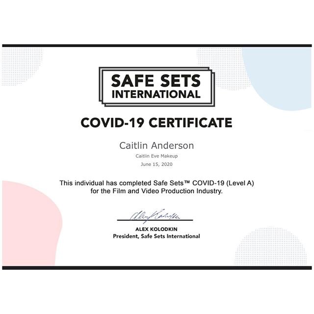 Thank You @practicesafesets.co for these incredible resources and certification you are providing to makeup artists and crew members. This information allows all of us to be proactive and on the same safe protocol page. Simultaneously giving us confi