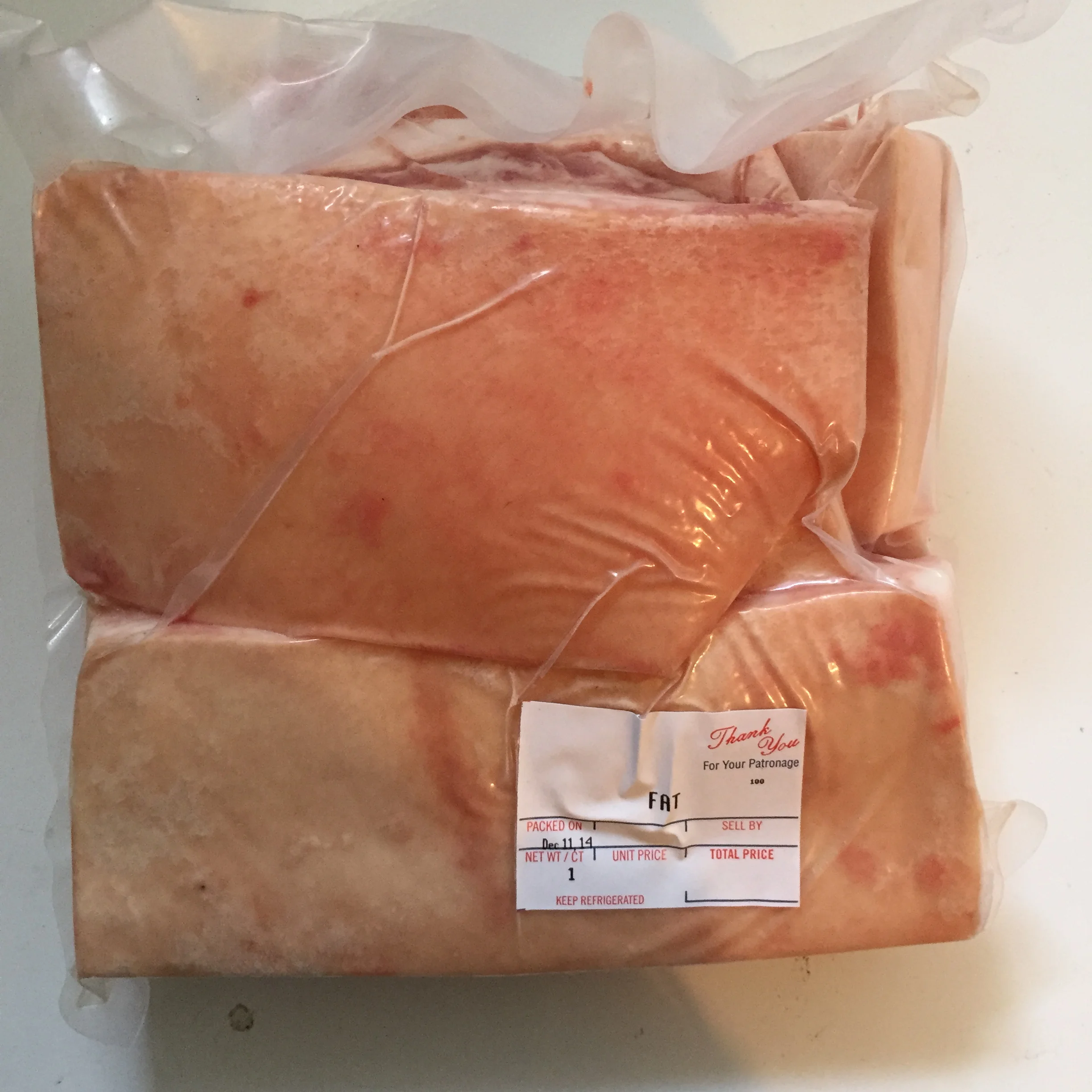 SOLD OUT- Pork fat - $2/lb available to order seasonally