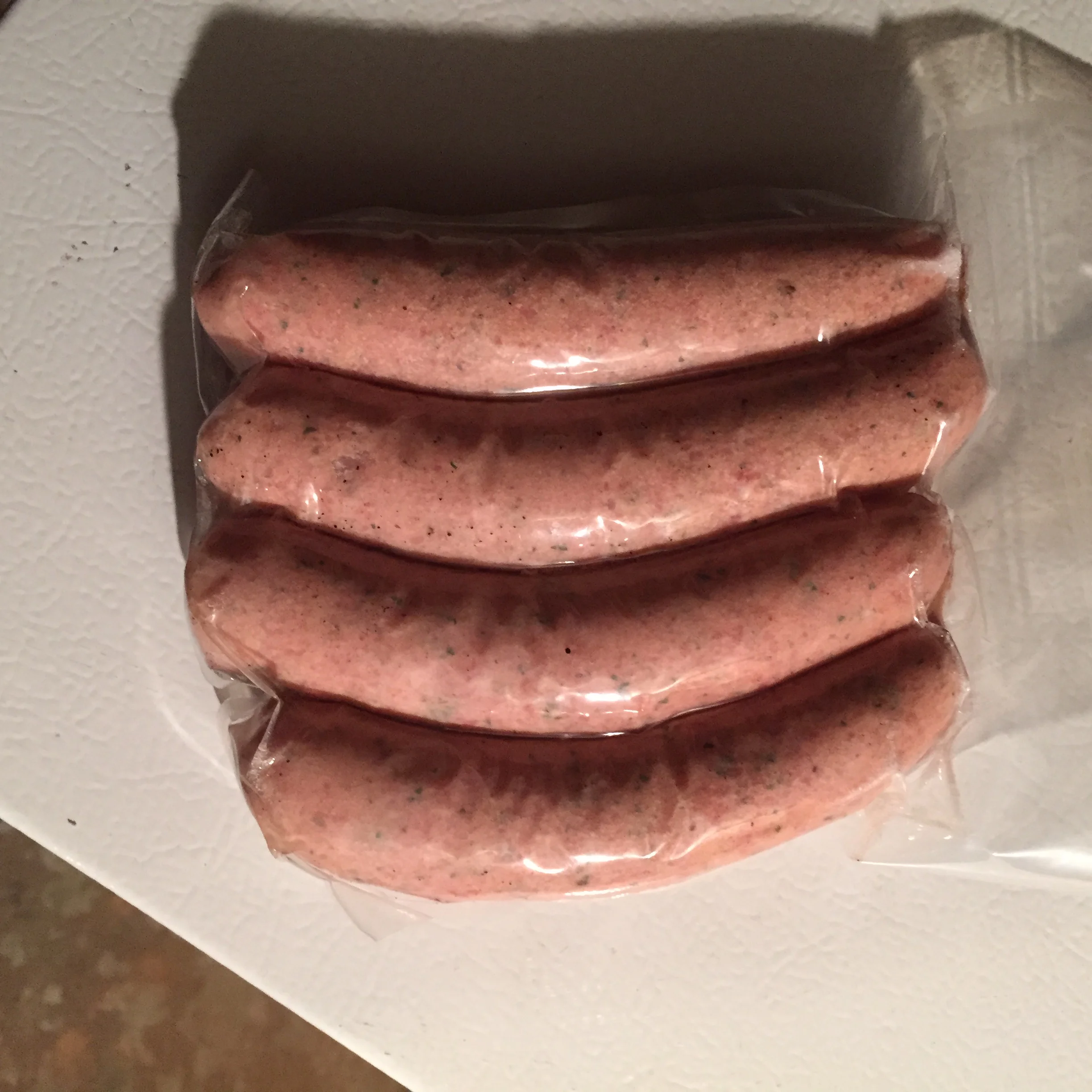 Octoberfest Sausages - $8.50/lb, four sausages per packages, average of 0.8 pounds
