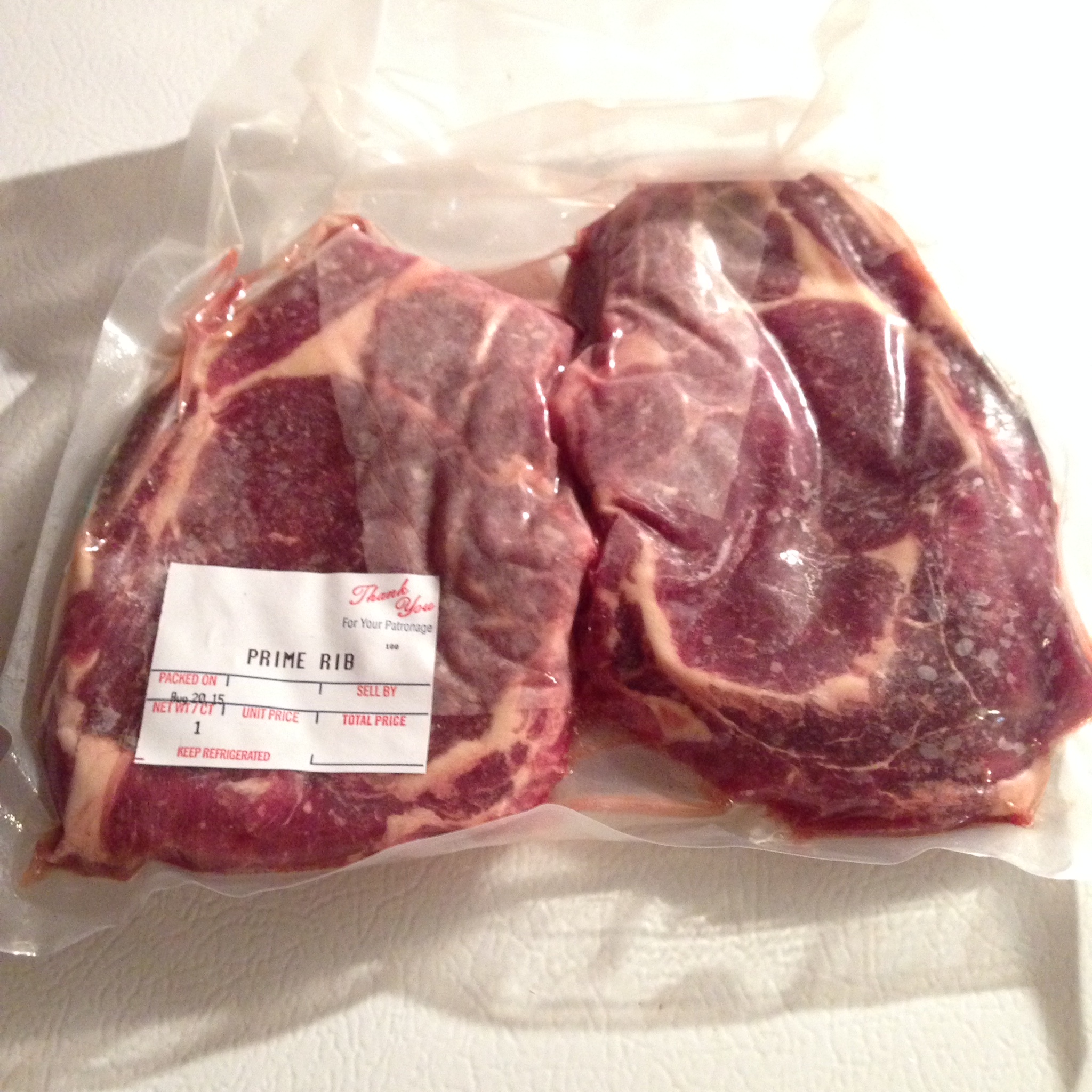 SOLD OUT- Prime rib steak -$16.50/lb