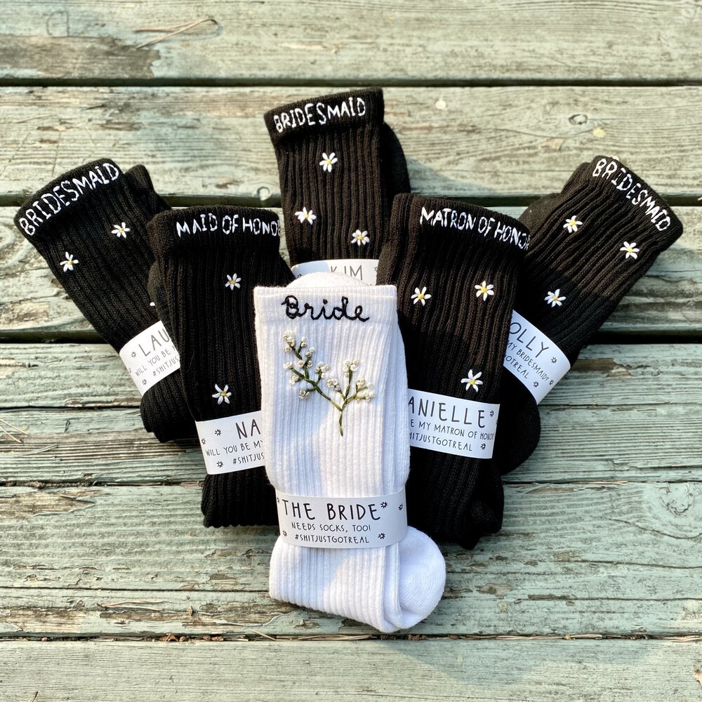 bridal party sock pack — Emma Sidoriak