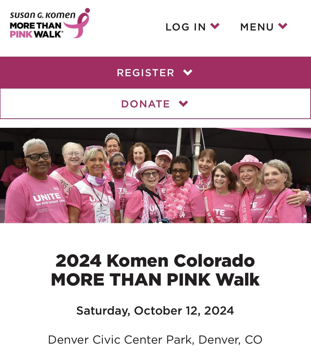 Walk with Mrs. Denver at More Than Pink Walk