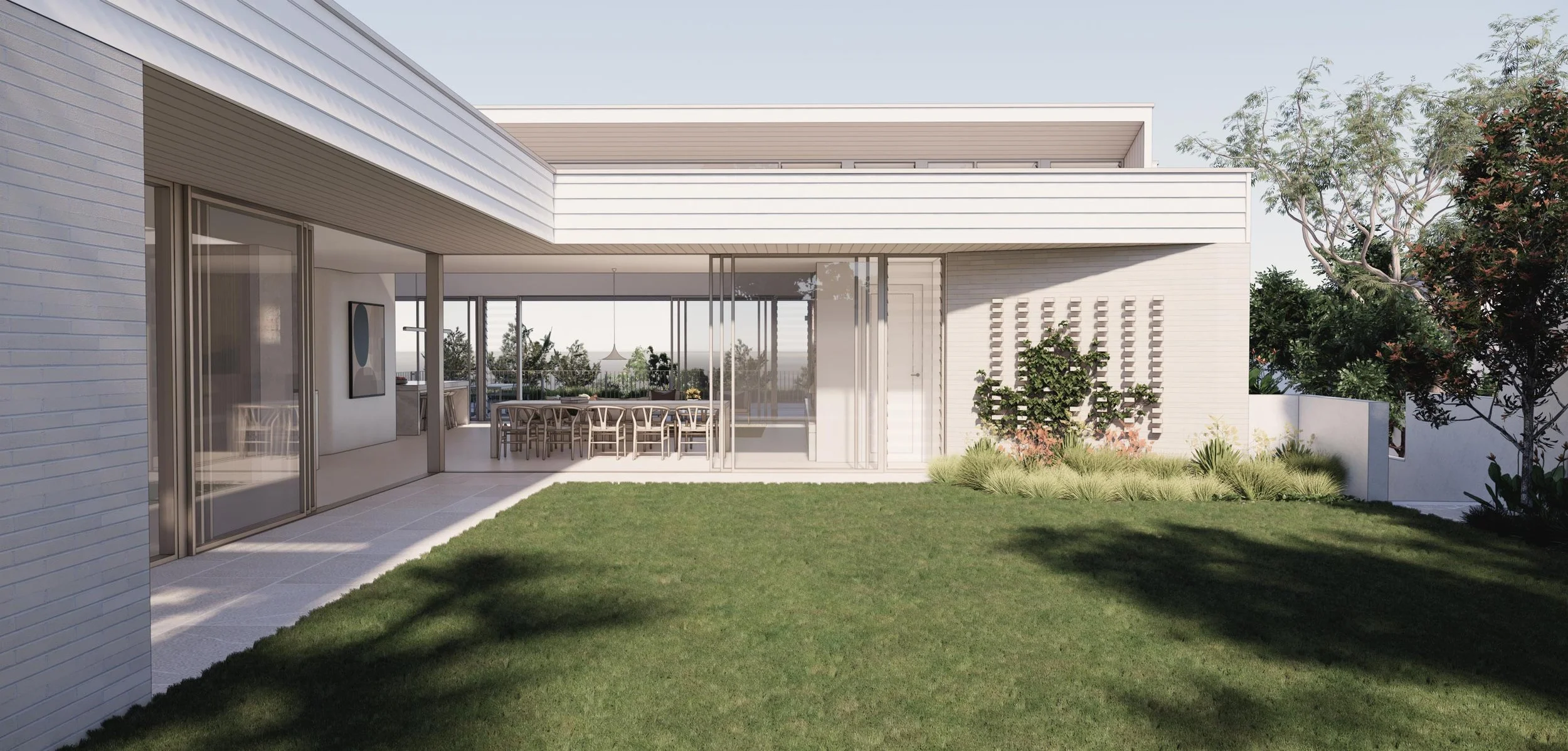 beach house with courtyard