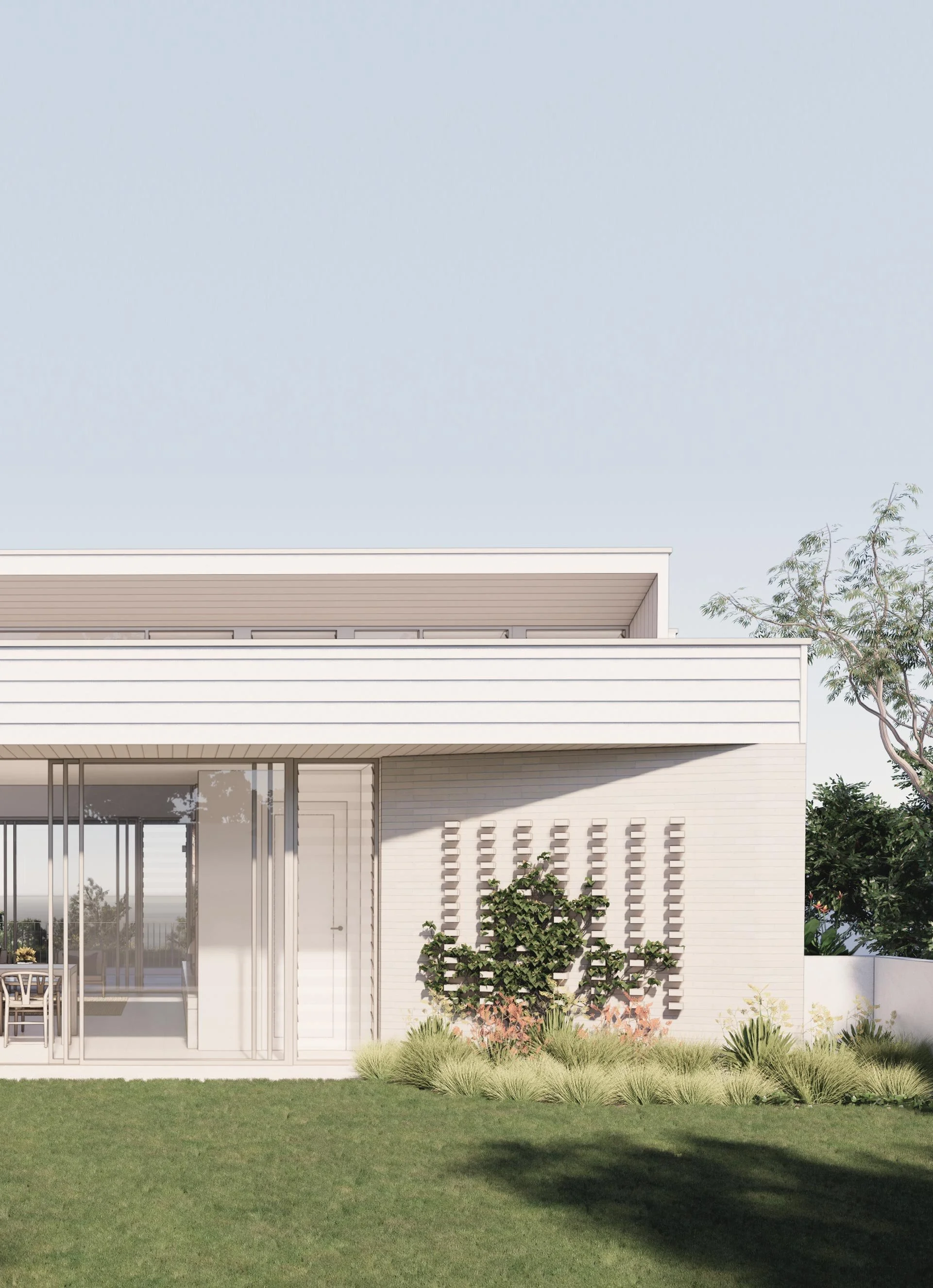 house edge with courtyard