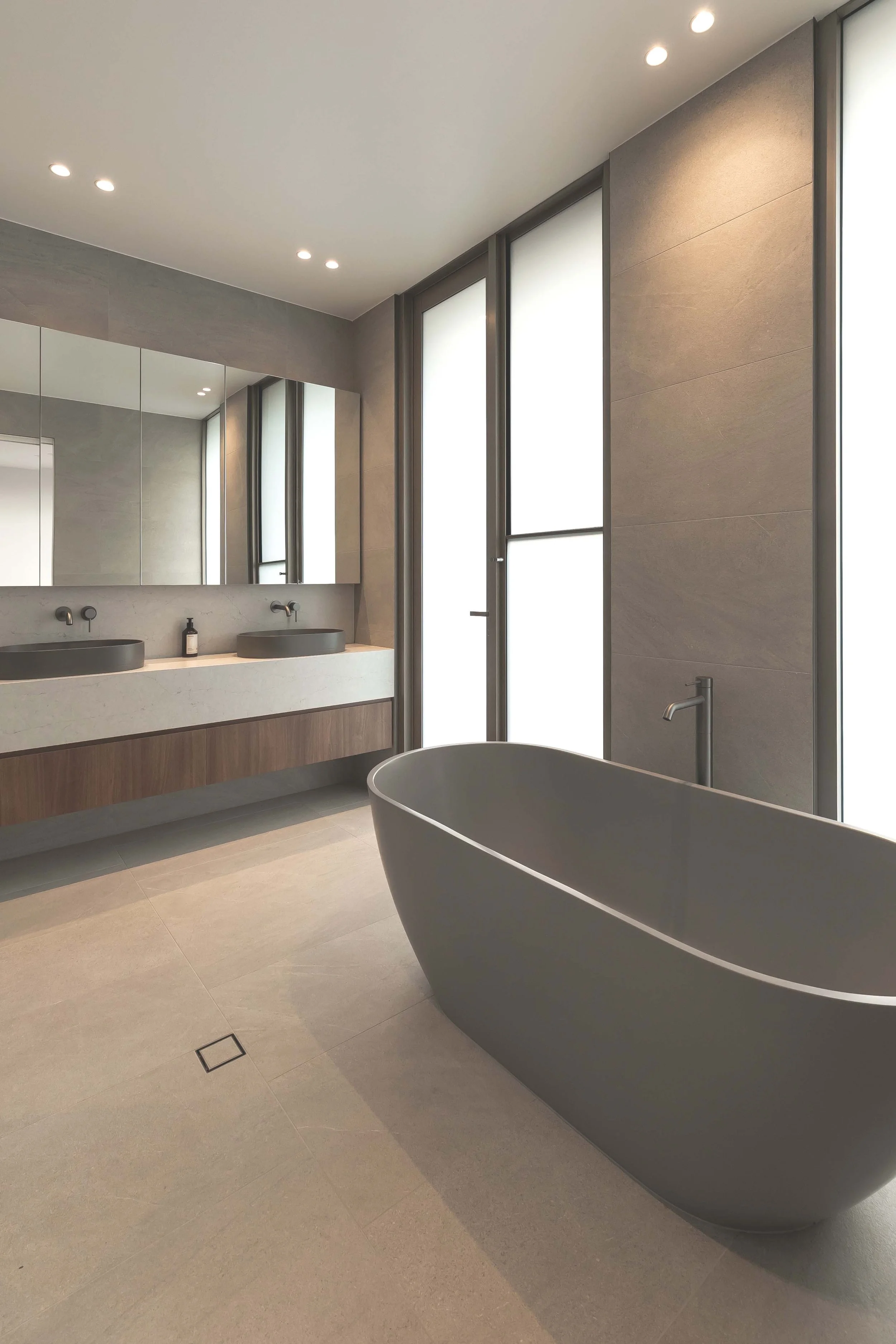 bathroom with free standing bath