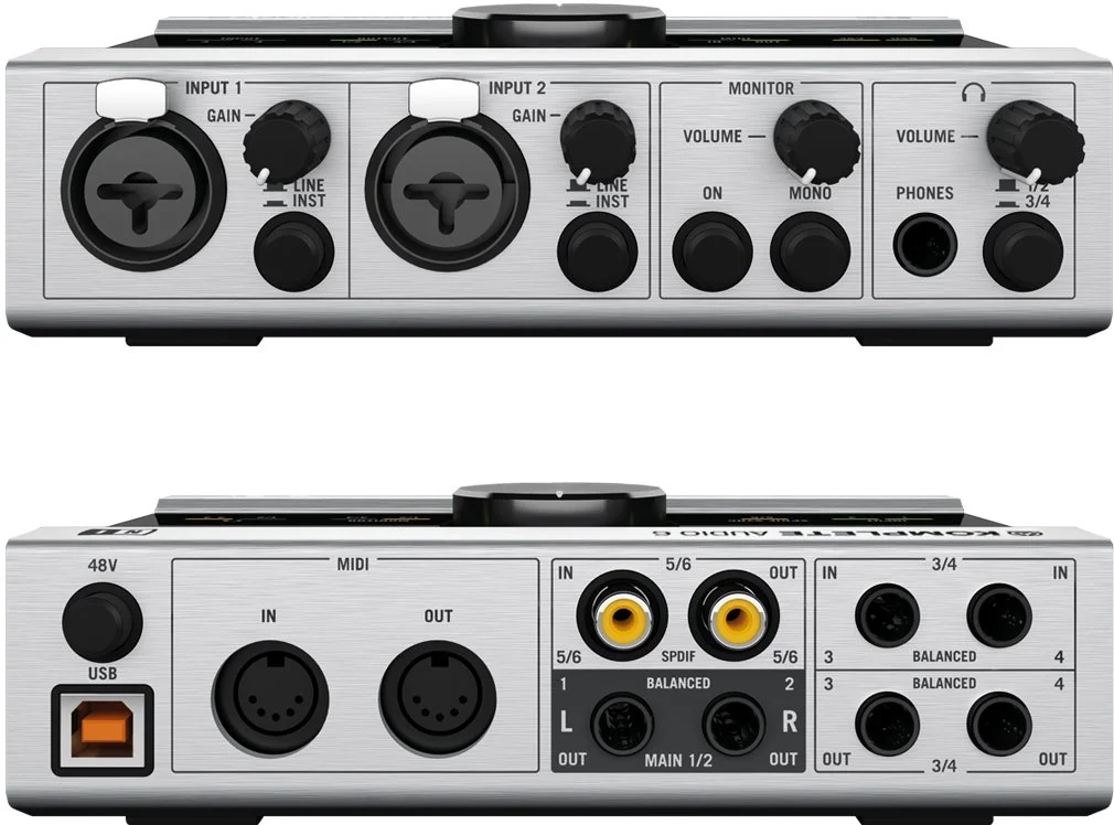 Front and back inputs/outputs.
