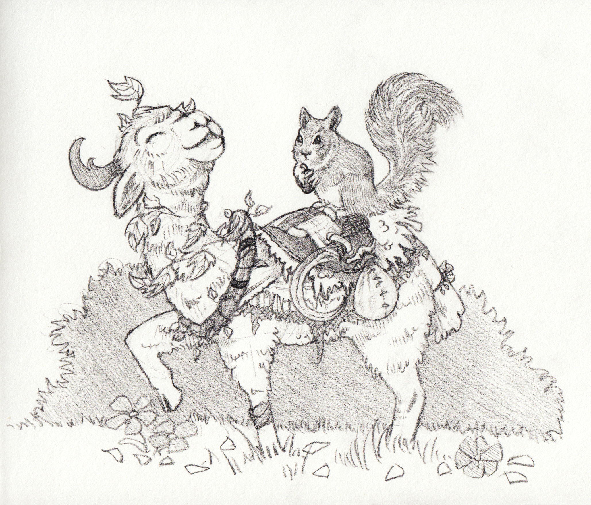 Llama Druid with Squirrel Familiar
