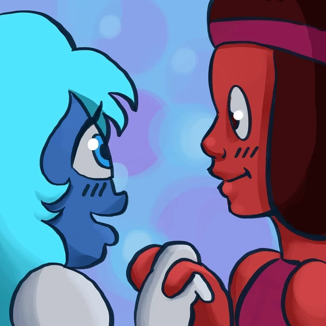 Day 14 - Together
This prompt inspired some Steven Universe fan art

#artober2020 #art #artober #stevenuniverse #ruby #saphire #together #garnet
