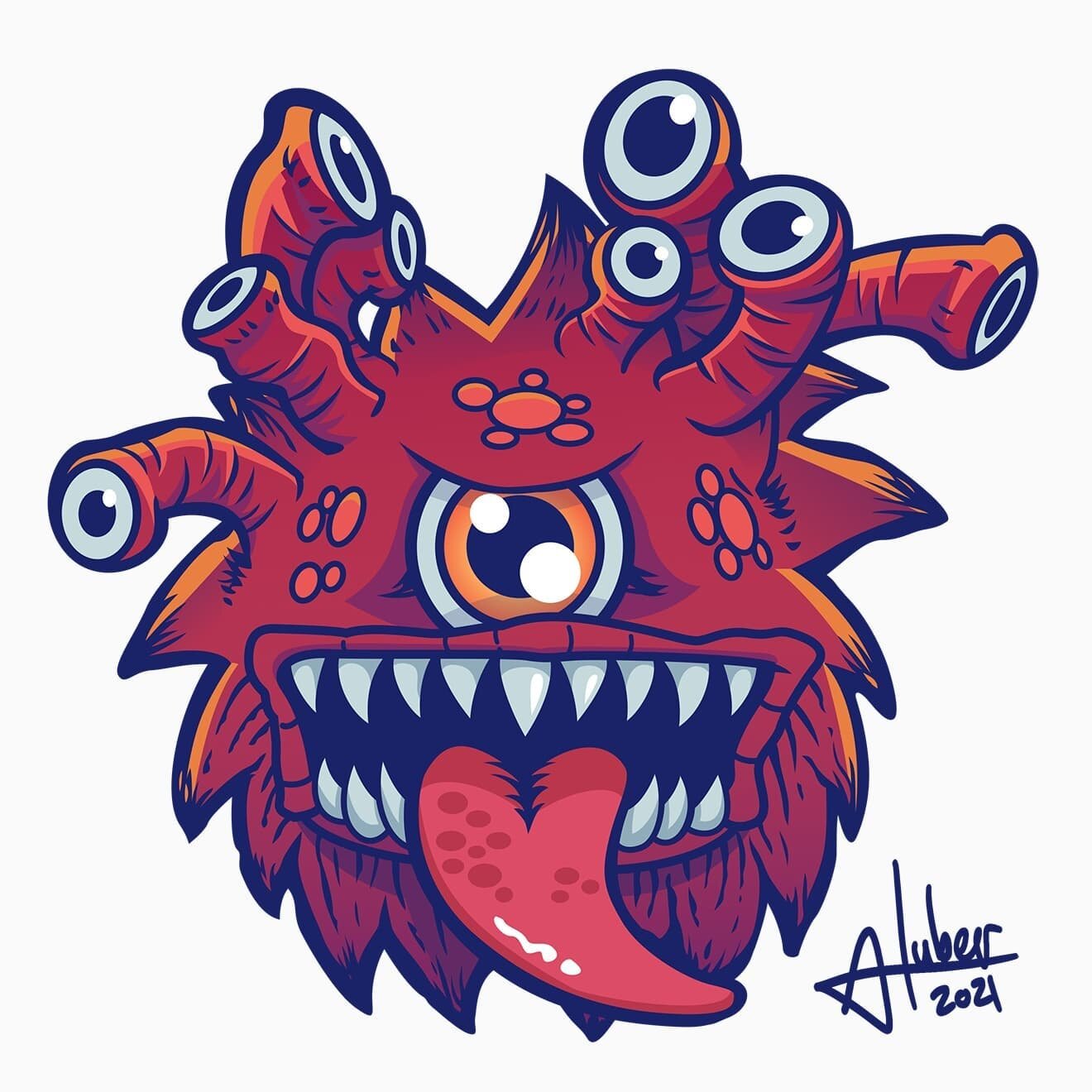 I started an Etsy store to sell some DnD related merchandise. Here's my favorite asset I made so far. Beholders are cool. I used Figma to make this illustration.

~~~~~

#dungeonsanddragons #dnd #beholder #monster #monstermanual #figma #figmaart #fig