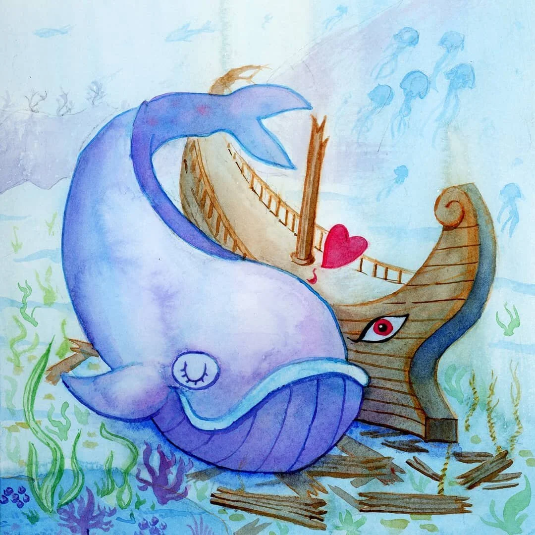 Day 10 - water. Watercolors seemed appropriate. And it's much easier to spend the time on the week ends.

#art #artober2020 #artober #whale #watercolor #blue #water #greekship #whalelove