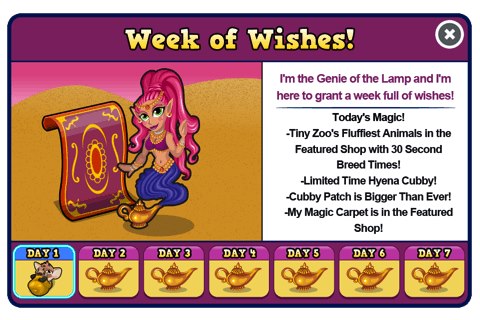 Week long themed events with new suprises each day. 