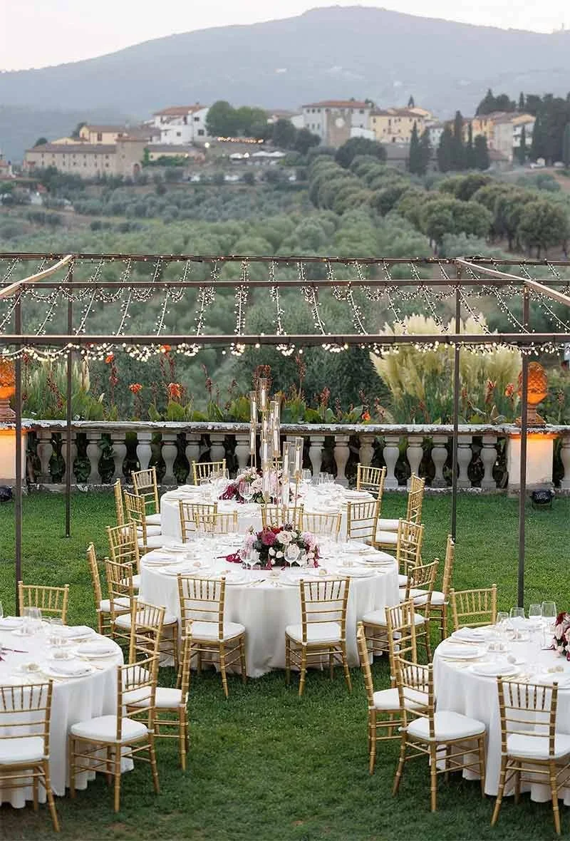 Chianti luxury wedding Tuscan feast setting