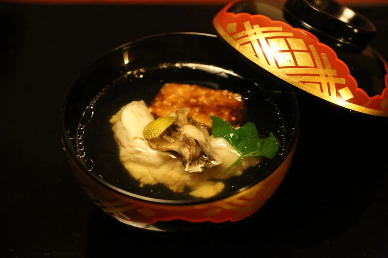 A dish of delicious kaiseki cuisine