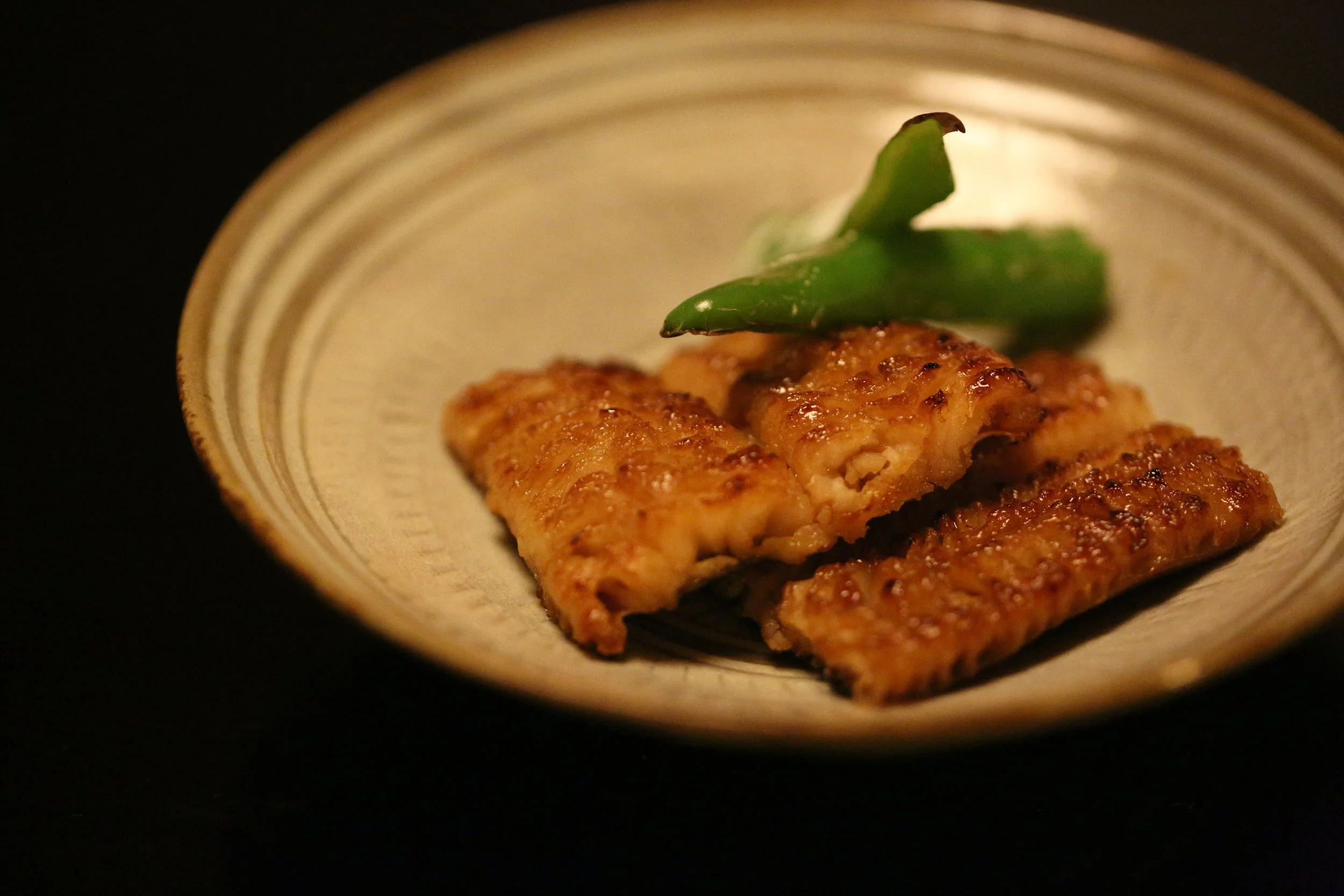 An eel dish, part of multi-course meal, kaiseki ryori . ©TOKI