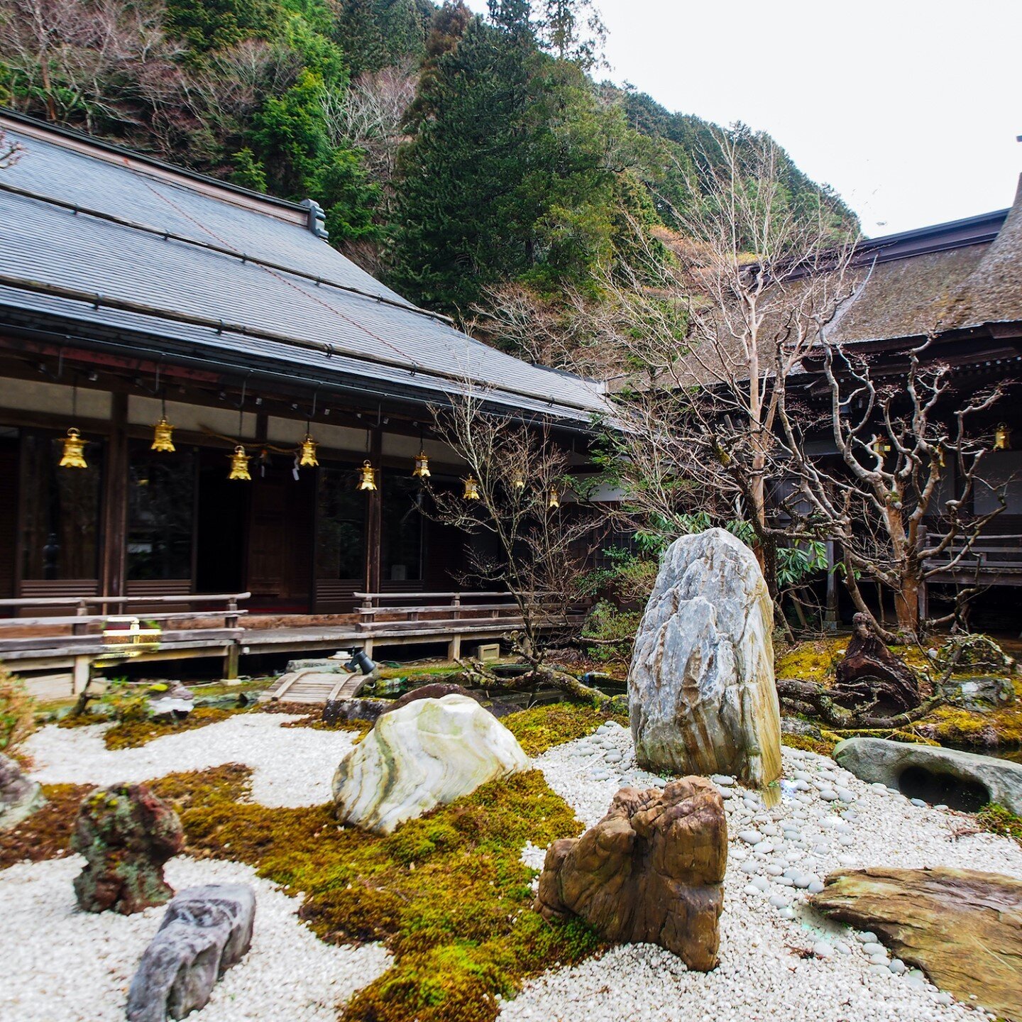 Japanese gardens have a broad range of styles and designs. This one at Koya-san is called a &ldquo;karesansui&rdquo;, used to describe Japanese rock gardens or zen gardens. Karesansui gardens are places of meditation and zen, with sand often replaces